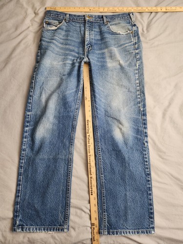 Vintage 90s Carhartt Logger Jeans Mens Sz 36x30 Medium Wash Western B19 PRW USA - Picture 8 of 10