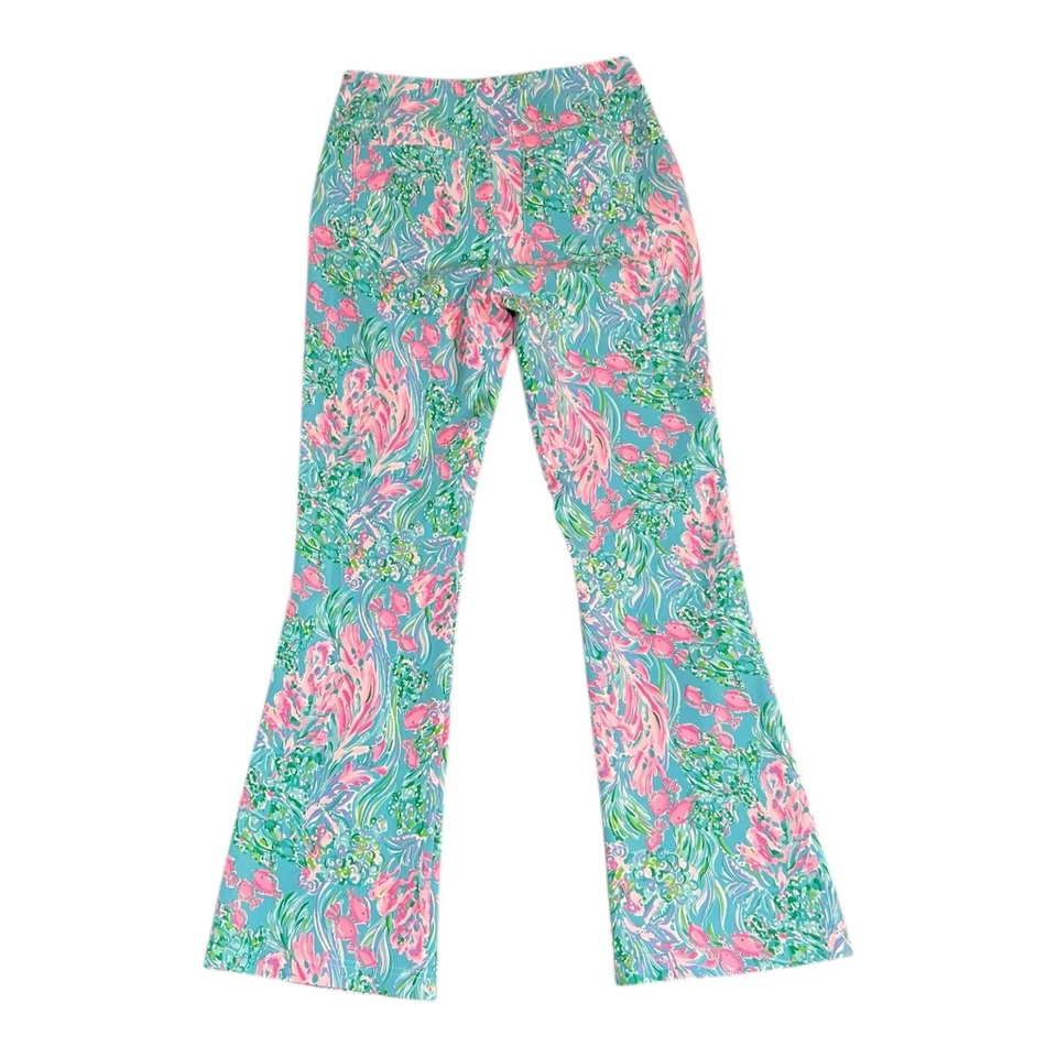 Lilly Pulitzer Luxletic Corso Pants Multi Coral Bay UPF50+ Size 4 - Image 3 of 4