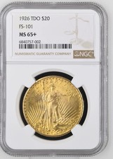 1926 Saint Gaudens Double Eagle NGC MS-65+ TDO FS-101