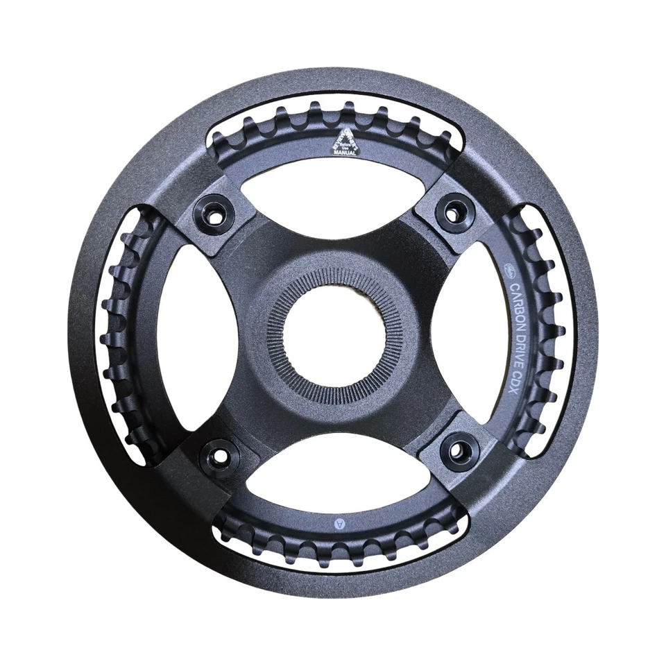 盖茨碳 CDX 驱动器 42T 4 螺栓禧玛诺阶梯皮带传动齿轮环合金黑色 — 第 3/4 张图片