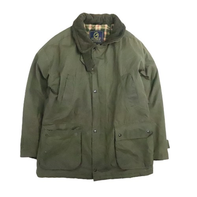 #ad Vintage P.G. Field Waxed Barn Coat Chore Work Jacket Size XL England $70.00