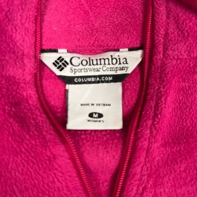 Columbia Pink Full Zip Fleecejacke Damen M Outdoor Wandern leicht warm