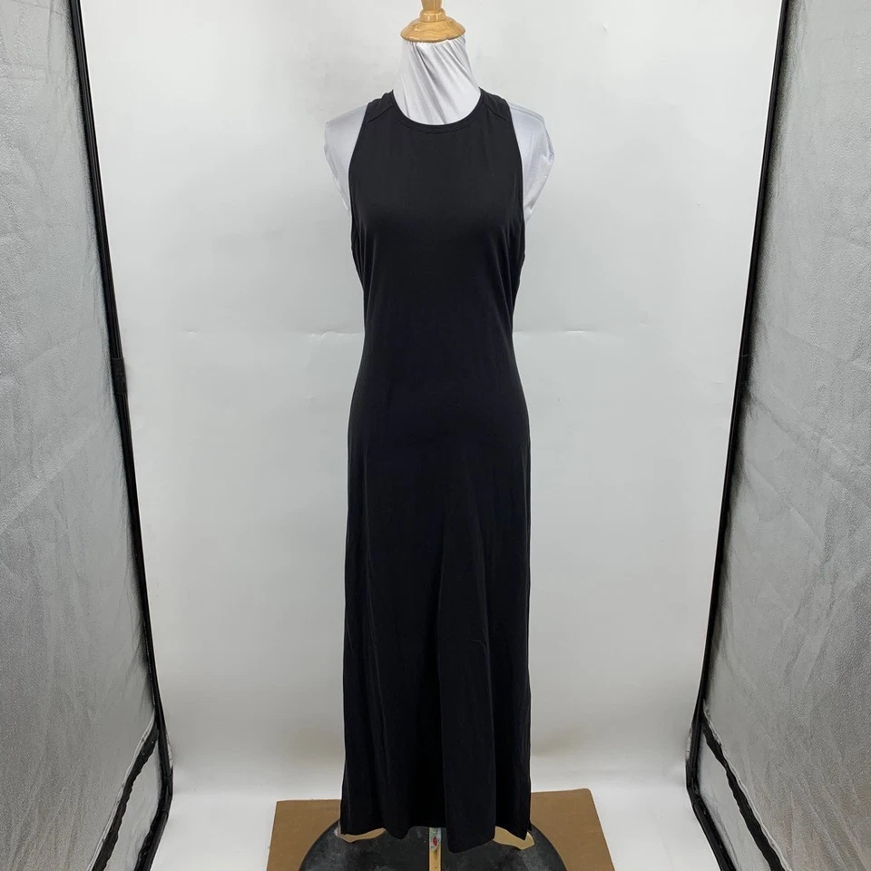 Vestido sin mangas Lululemon para mujer 6/8 negro refrescante espalda deportiva elástico abertura lateral maxi Foto 2 de 4