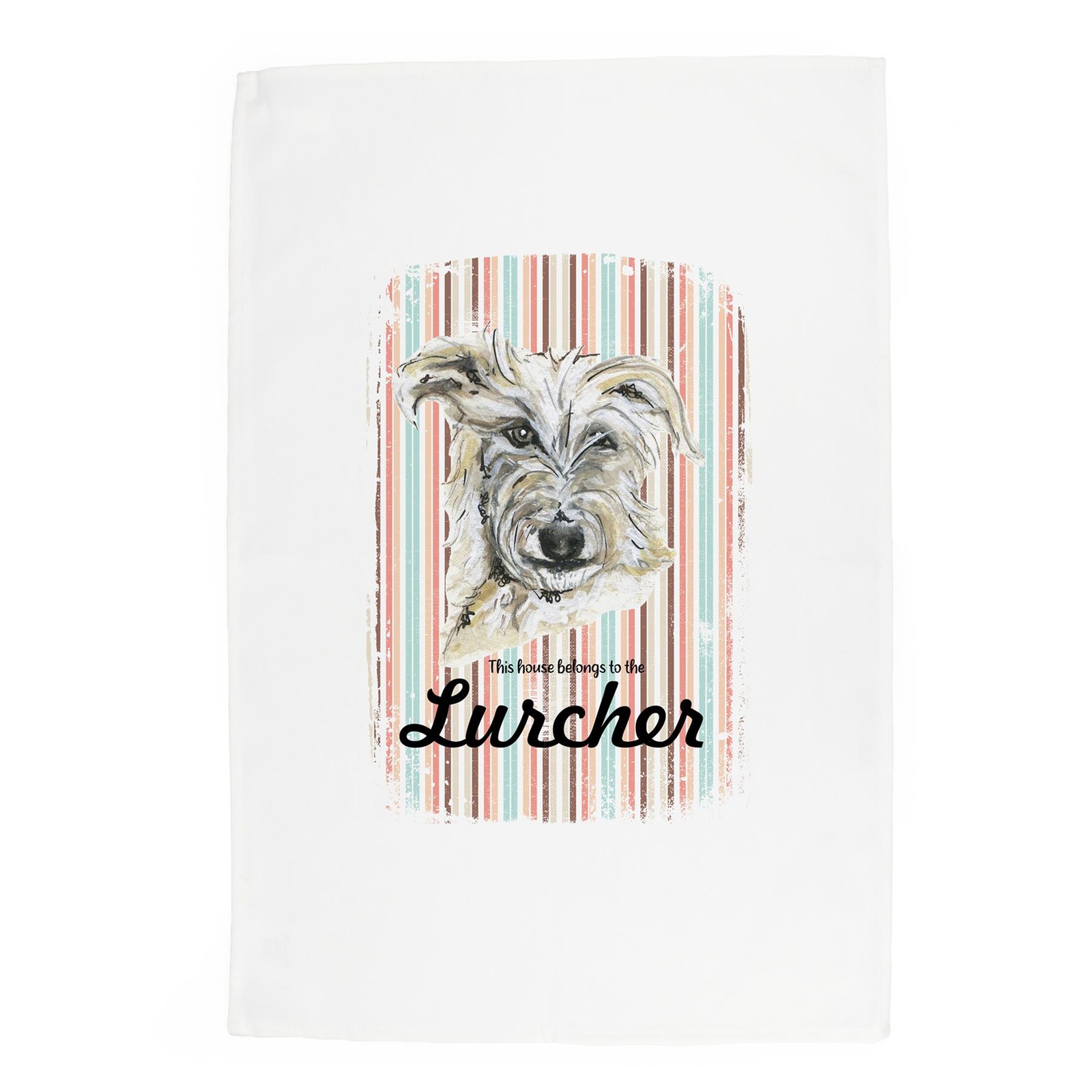 Lurcher Tea Towel - Novelty Dog Themed Gift Kitchen Linen/Dish Cloth