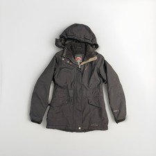 Eddie Bauer Weatheredge XS Down Parka Zip Off Hood Quilted Puffer Coat Jacket