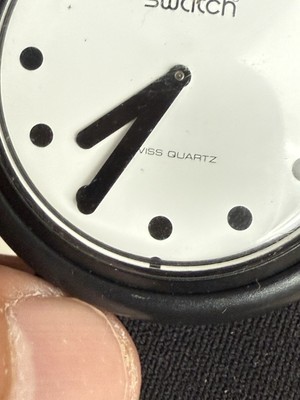 1987 Mega Rare POP Swatch Watch Black And White Black Needs  display picture 3