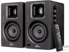 Premium Active Bookshelf Speakers for Turntables PCs - Bluetooth USB Ready
