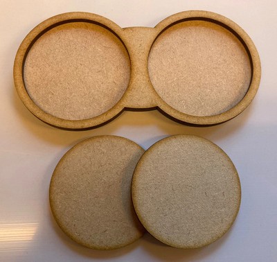 3x 60mm Runde 2x1 Uhrwerkstablett. Inkl Bases. Tischspiele Scenery Wargaming