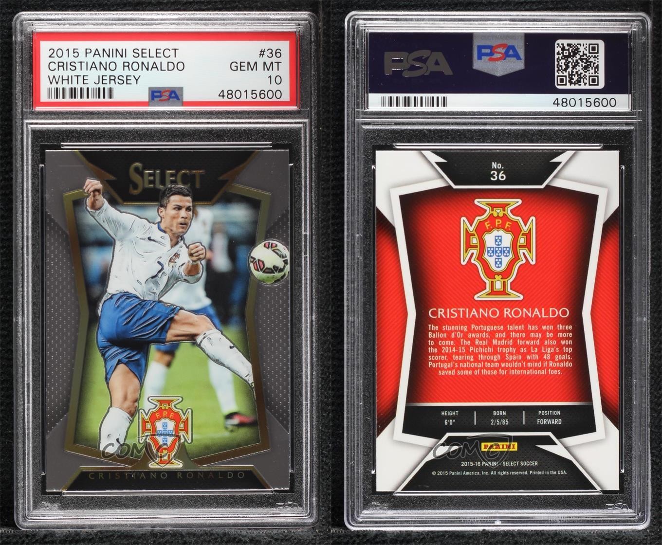 2015-16 Panini Select Cristiano Ronaldo #36 PSA 10 GEM MT view 3