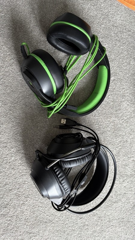 Gaming Headset Bundle x2 – HP & Vantage – Wired Headphones with Mic – PC/Xbox