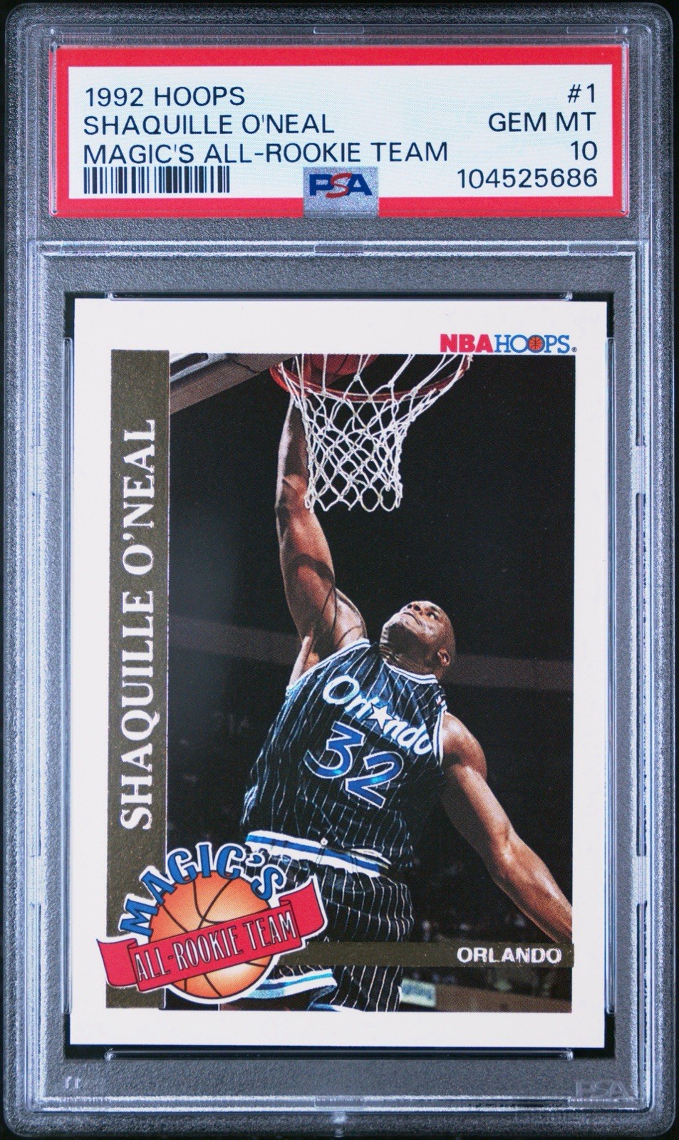 1992 Hoops Magic's All Rookie #1 Shaquille O'Neal RC HOF Insert PSA 10 GEM MINT