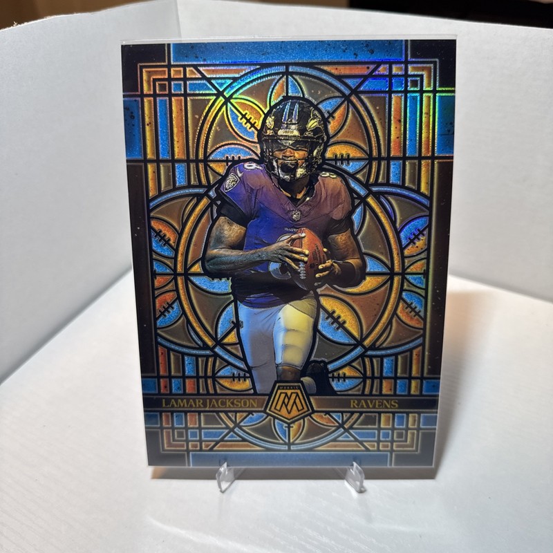 2025 Panini Mosaic Oversized Jumbo Lamar Jackson Stained Glass Ravens