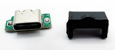 Nintendo Game Boy Advance SP USB-C Charging Port + Spacer - Black - Mod Parts