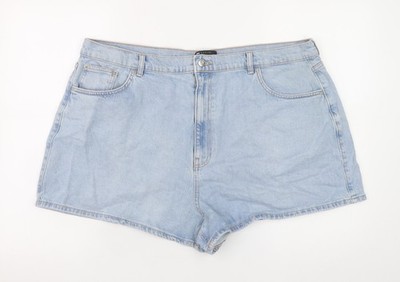 ASOS DESIGN Mom-Jeansshorts Damen blau Größe 22 Curve hoher Bund