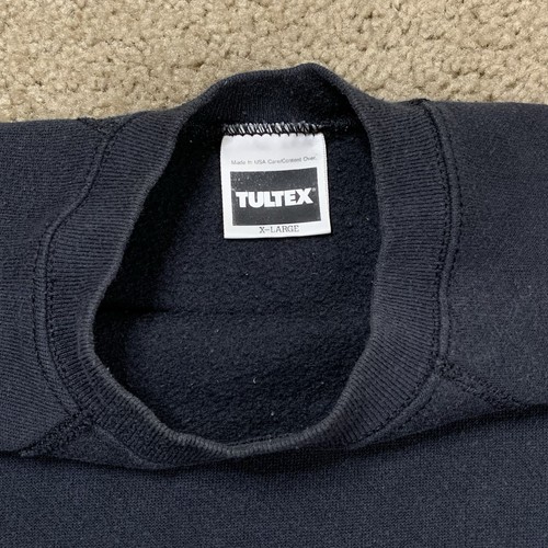 VTG Tultex Blank Sweatshirt Mens XL Black Crew Neck Raglan Sleeve 90s Goth Y2K - Picture 3 of 8