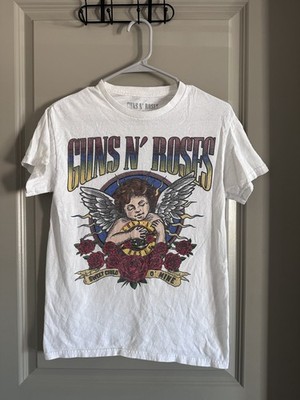 Guns N Roses Band T Shirt Size Small White Sweet Child O Mine Angel Roses Tee