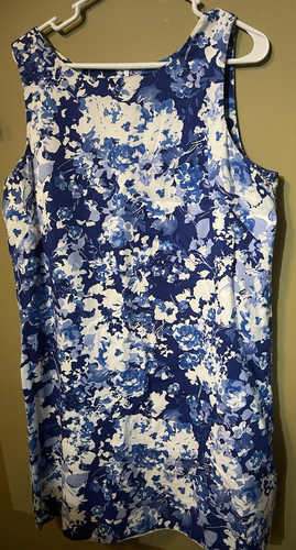VAN HEUSEN Women's Sleeveless Dress - SIZE 16 - Lined - Blues / White