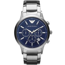 Image of Emporio Armani AR2448 Renato Men's Silver & Blue Watch