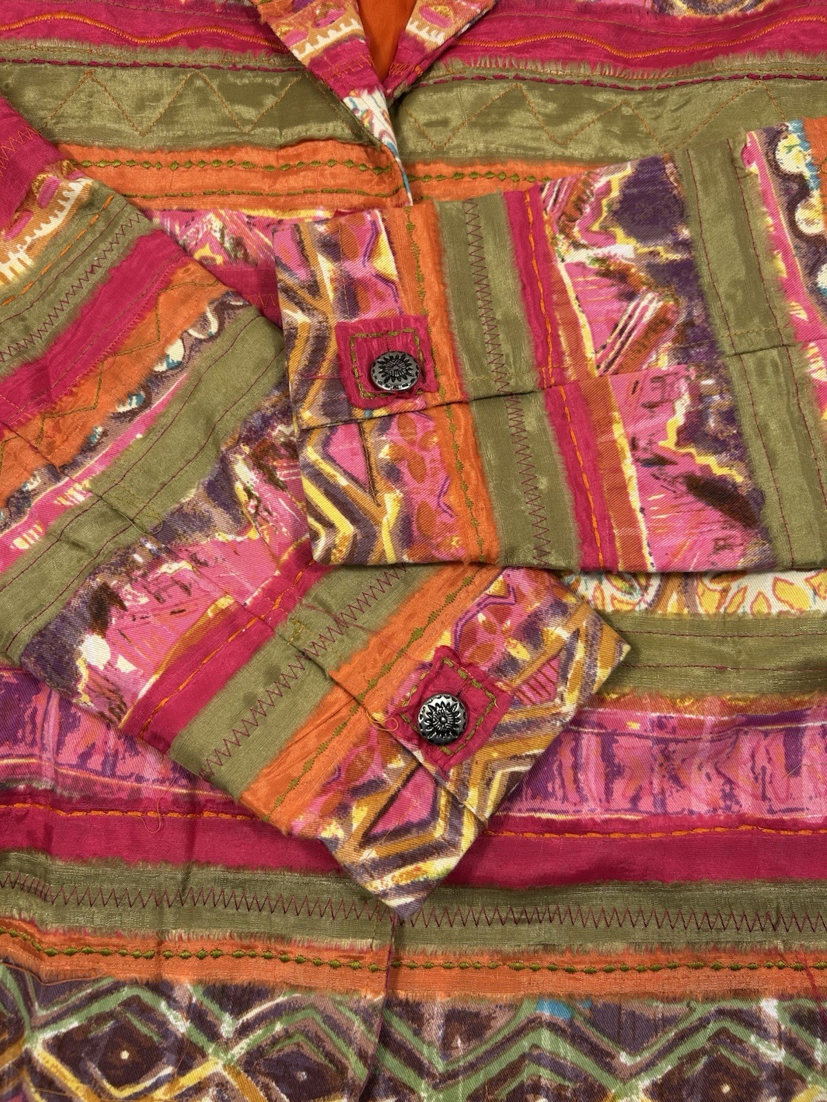 Coldwater Creek Boho Patchwork Blazer Jacket Size… - image 4