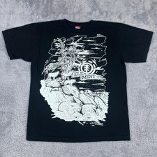 Element T-Shirt Men Large Black Graphic Print Nature Wolf Skateboarding USA Made