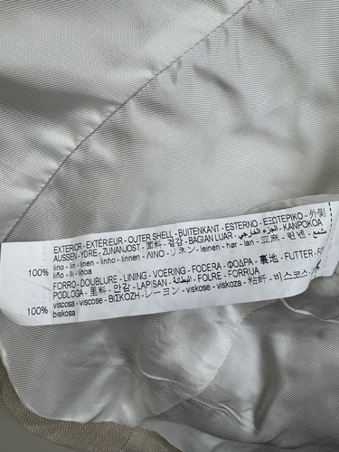 Zara Women’s 100% Linen Blazer Waistcoat Size M Beige Button Down Short Sleeve - Picture 10 of 14