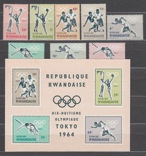 Ruanda - Post Yvert 76/83 + H, 2 MNH Winterolympiade Tokyo