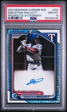 2024 Bowman Mega Box Chrome Bowman Prospect Auto #SW Sebastian Walcott PSA 10