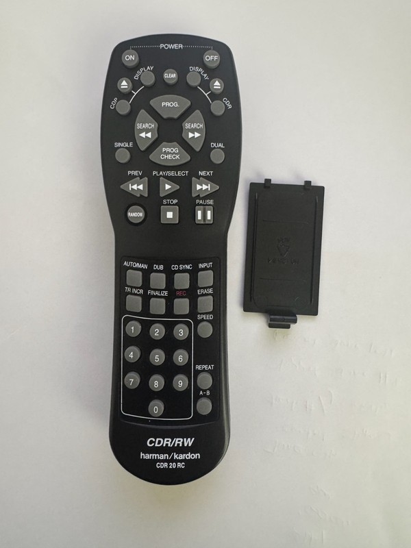 Harman Kardon CDR 20 RC OEM Remote Control CDR/RW CD Recorder Tested