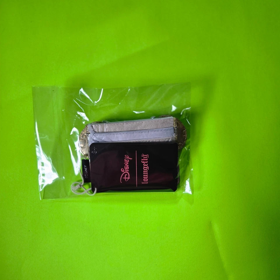 Tarjetero acolchado Loungefly Disney Minnie Mouse arco metálico dorado plateado NUEVO Foto 2 de 2