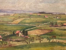 Oil Painting On Panel 1950 German School Expressionist Antique