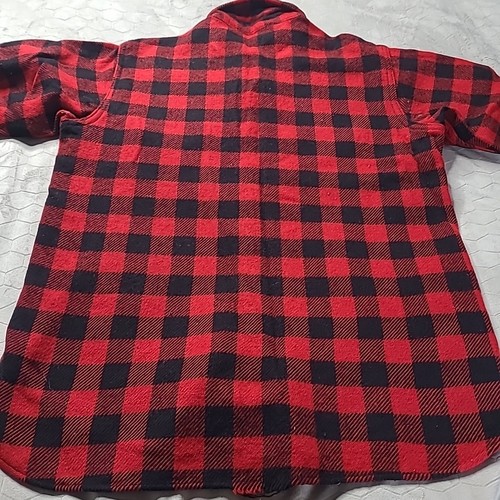 Vintage Woolrich USA Buffalo Plaid Wool Outdoor Hunting Camp Flannel Shirt L - Picture 13 of 15