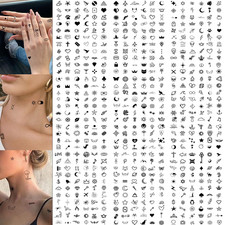 594 Pcs Tiny Small Temporary Tattoos for Women Girls Finger Hands