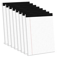 8 Pack White Legal Pads 8.5 x 11 Wide Ruled Note Pads 8.5 x 11" Legal Ruled W...