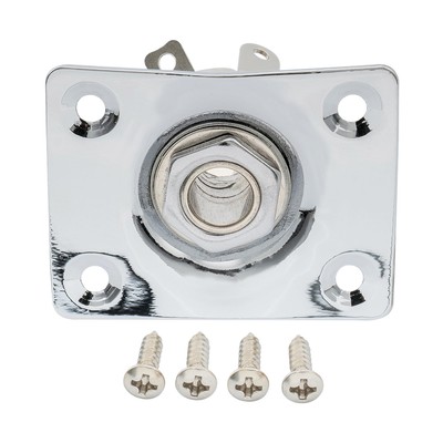 Musiclily 1/4 inch Rectangular Curved Guitar Mono Output Jack Plate Input Jack