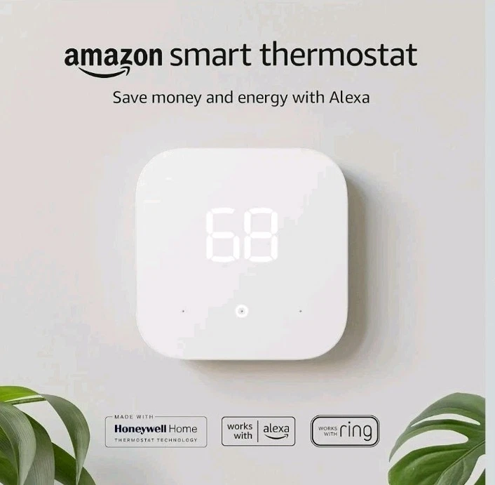 Amazon Smart Thermostat S6ED3R White Alexa WiFi Programmable New Sealed