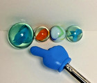 Vintage Glass Marbles Lot 171 + Shooter Cat Eye Swirl Mixed Collectible Toy Set — photo 2