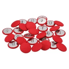 30pcs 25mm Fabric Cloth Covered with Metal Shank Round Sewing Buttons, Red