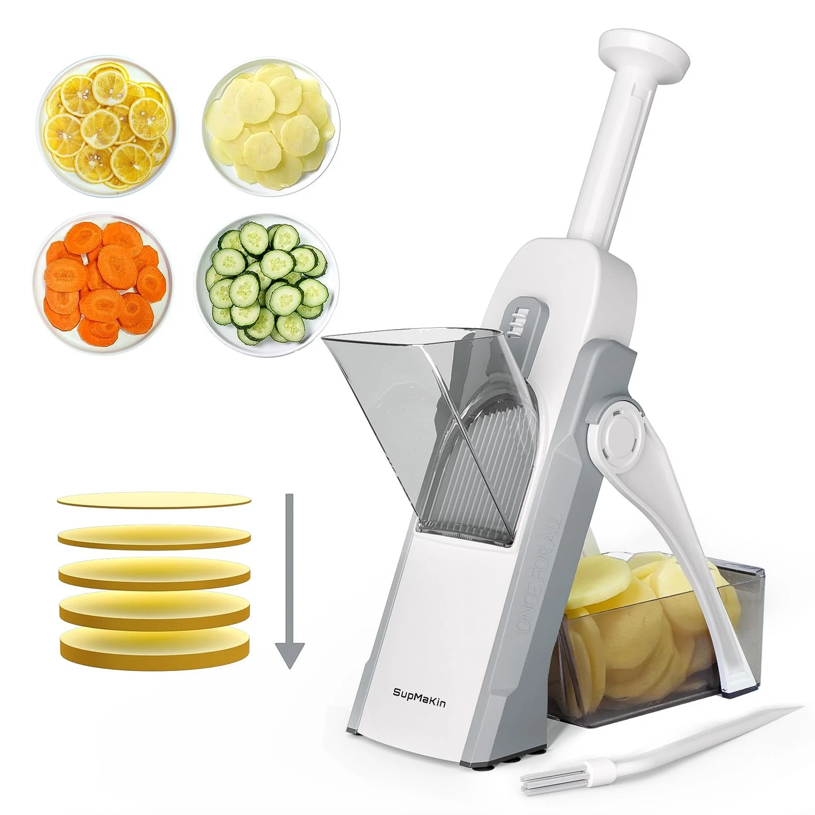 SupMaKin Safe Mandoline Slicer for Kitchen, Potato Slicer for Chips, Vegetabl...