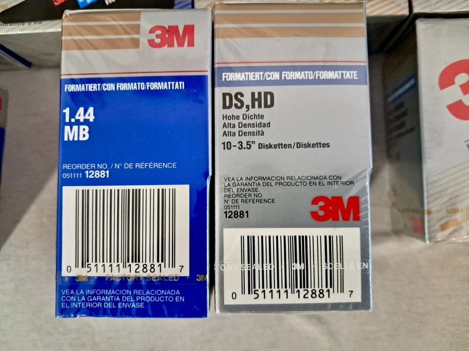 3M Disketten 3,5" DS,HD 1,44 MB IBM 100 Stück 10 Packungen Disc - NEU OVP Sealed - Bild 4 von 4