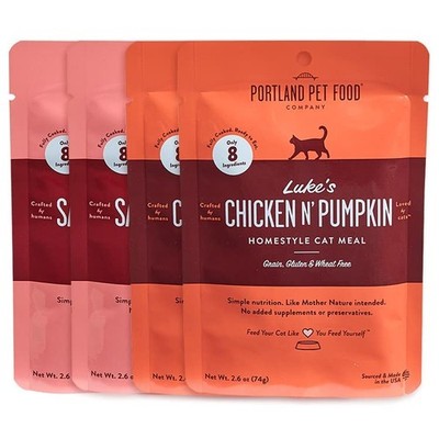 Human-Grade Mixed Variety Pack Wet Cat Food Pouch   Moist, Soft Cat Food Mixe...