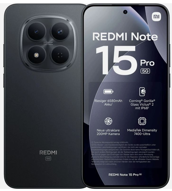 Xiaomi Redmi Note 15 Pro 256 Gb Black Mit Allnet Flat L Flex - Image 2