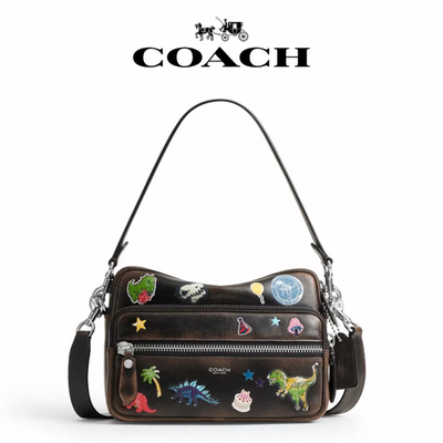 〈美品〉COACH Dakota Satchel 2Way ショルダーバッグ COACH Dakota Crossbody Bag Loved Leather Sticker Print CEG21 YXK