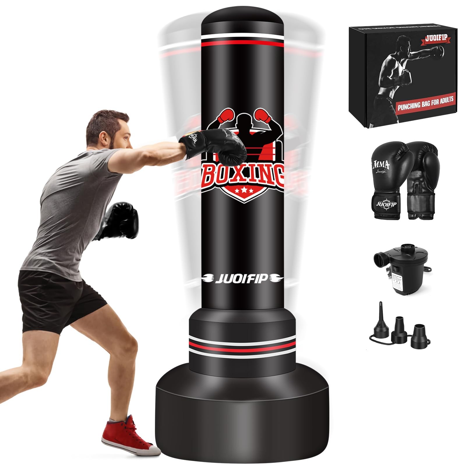 Heavy Duty Free Standing Punching Bag with Stand for Adults and Teens - 70 Kickboxing Training Bag