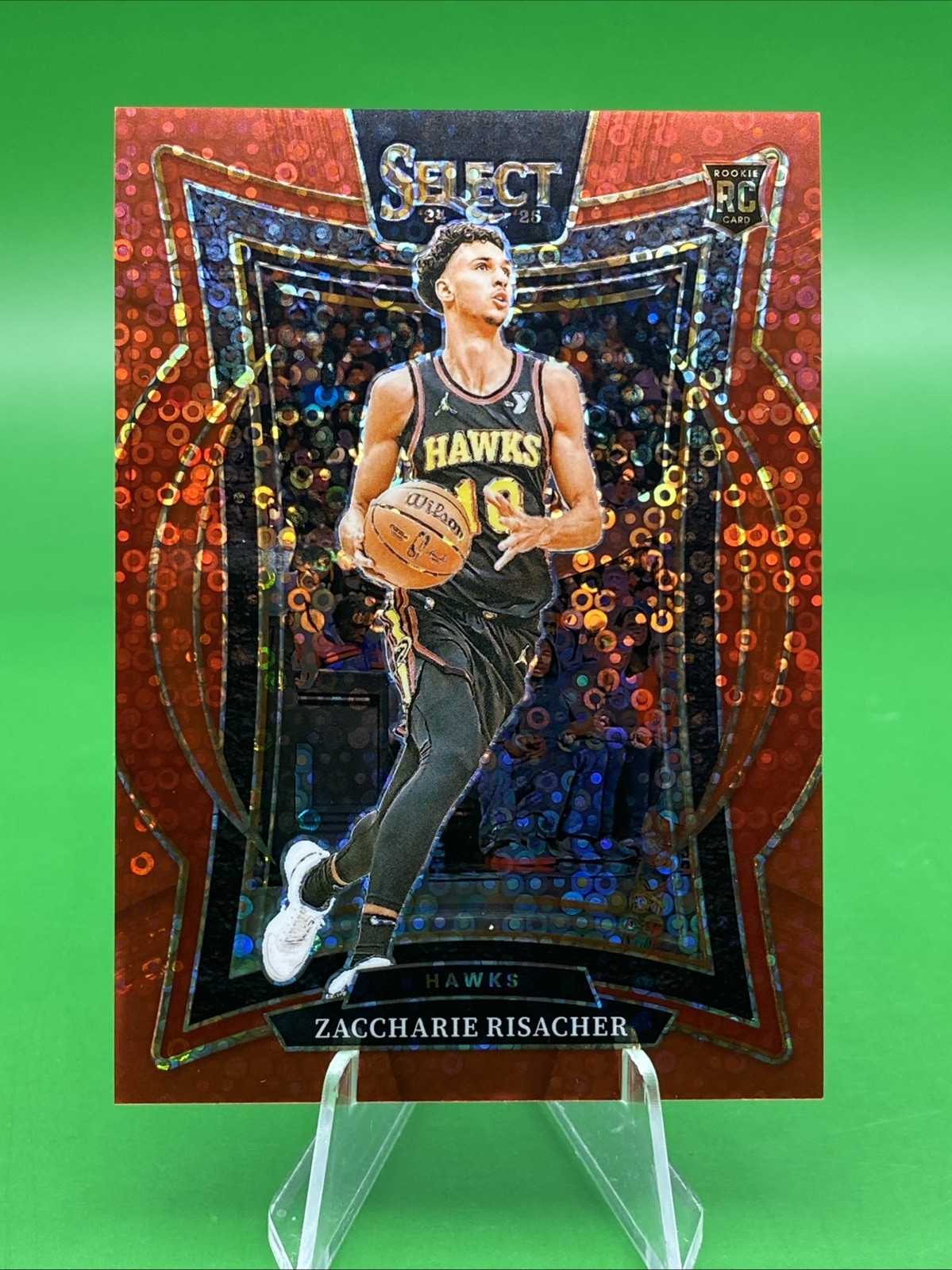 2024-25 Select Zaccharie Risacher Concourse Red Disco Prizm RC #07/49