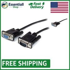 Durable 1m RS232 Male to Female Black Serial Cable High-Quality Data Transfer