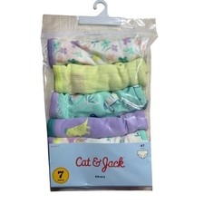 Cat  Jack Toddler Girls 7 Pack Brief Underwear Size 4T New Flower Dinosaur Blue