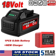 8.0ah 18v Battery/Charger For Milwaukee For M18 18V Extended Capacity Battery