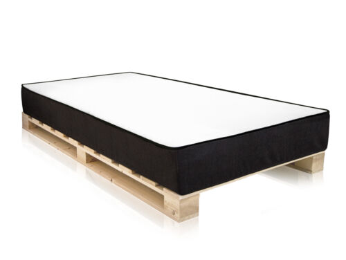 PALLET BED + MOODY reversible mattress 140x200 for all weight classes spruce NATURAL - Picture 1 of 8