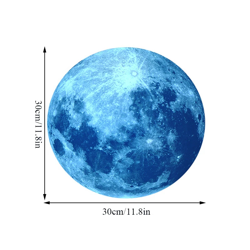 Pegatina de Pared Luna Luminosa 3D 30cm para Habitación Infantil Salón Dormitorio Decoración Hogar⇓ Foto 2 de 4