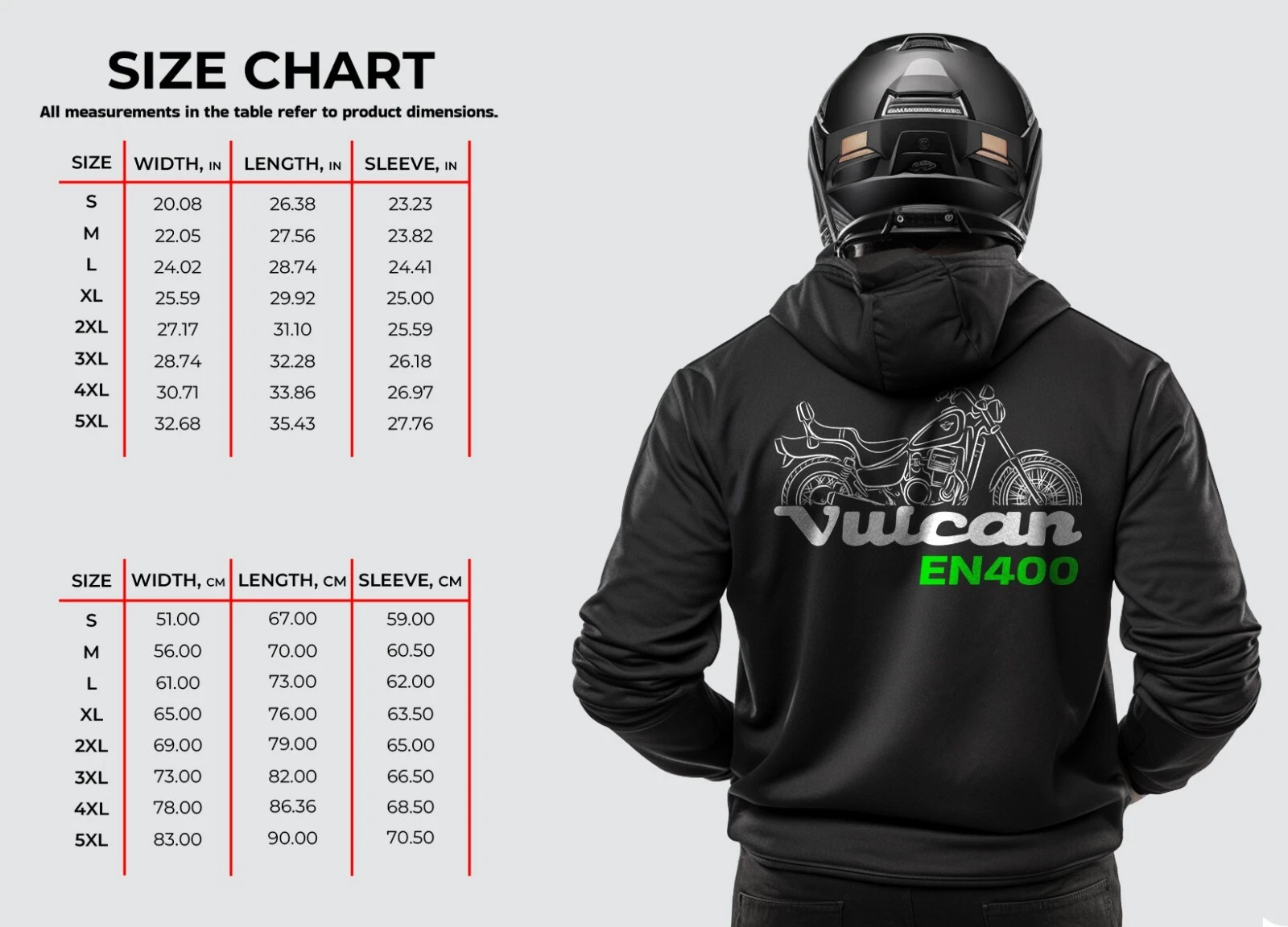 Kawaasakii Vulcan 400 VN400 - Motorcycle Hoodie Pullover for Riders
